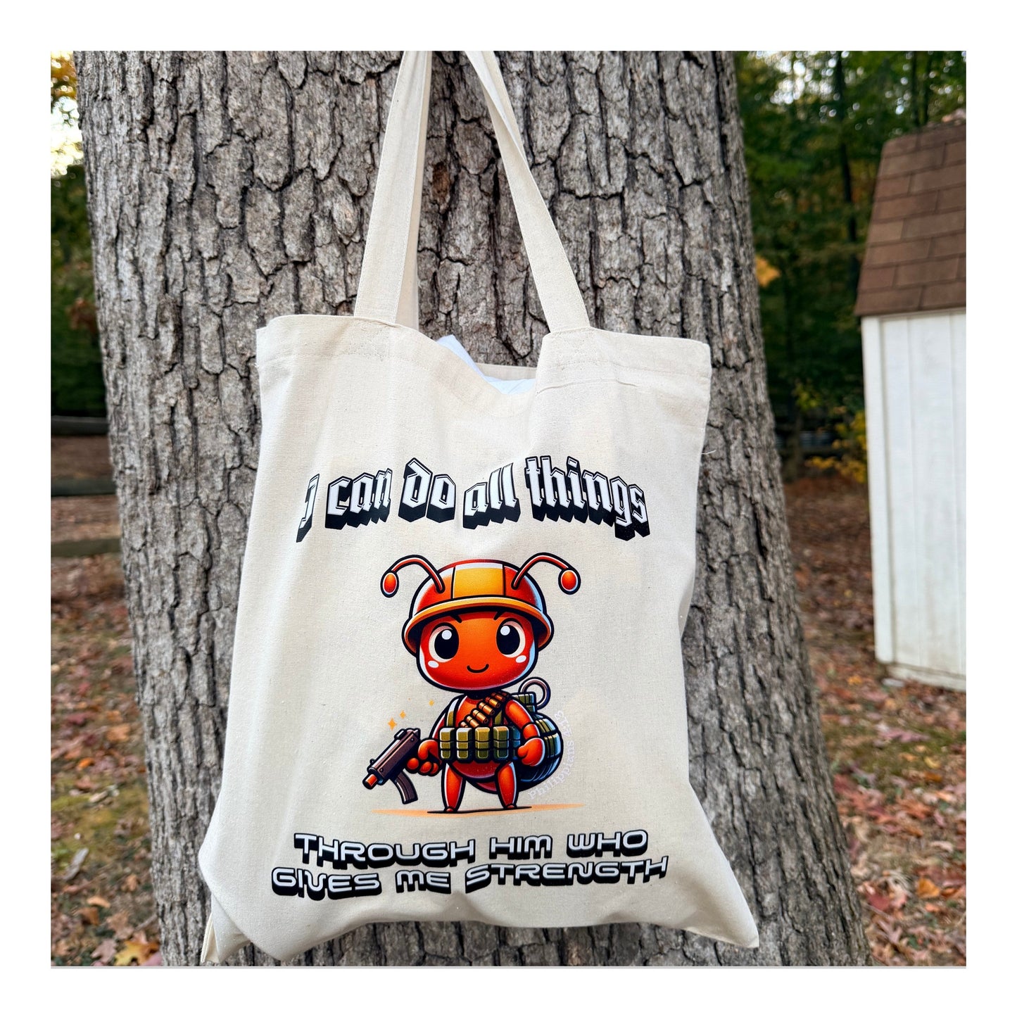“I Can Do All Things” – Faith Canvas Tote (Ant)