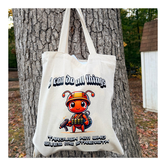 “I Can Do All Things” – Faith Canvas Tote (Ant)